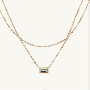 Mejuri layered aquamarine necklace